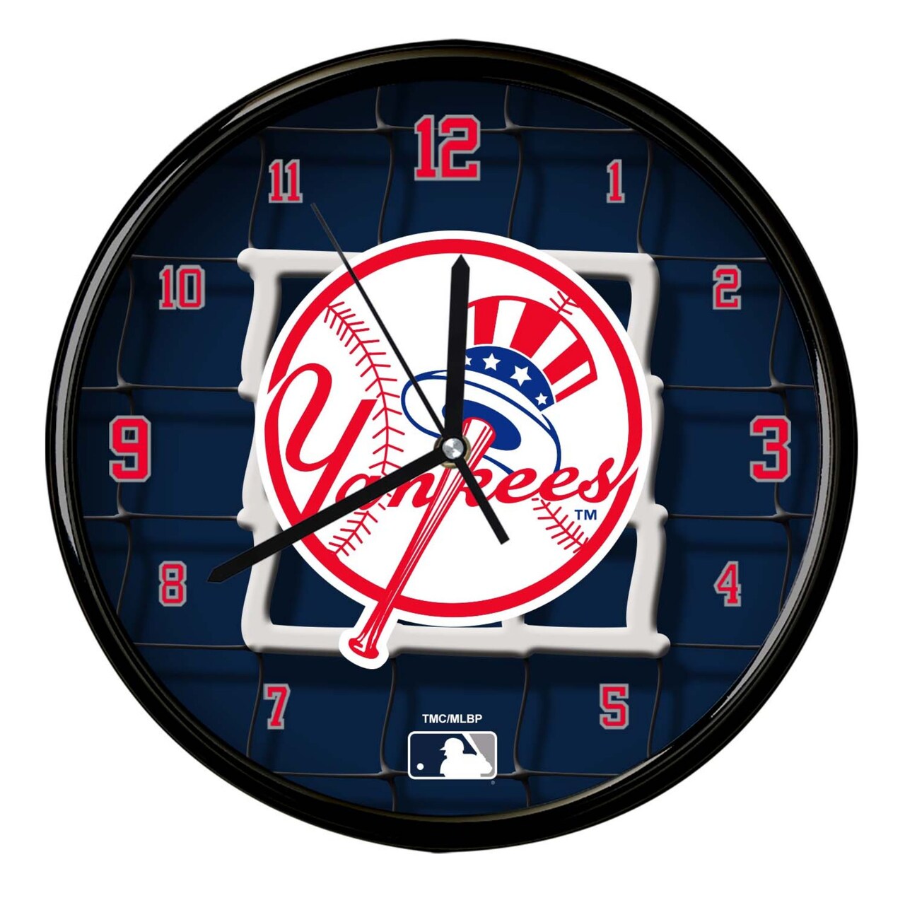 The Memory Company 11.5" Navy Blue and Red MLB New York Yankees Net Wall Clock